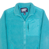 LANDS END Womens Fleece Jacket Blue S