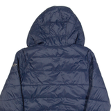 MICHAEL KORS Womens Puffer Coat Blue Hooded UK 8