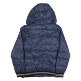 MICHAEL KORS Womens Puffer Coat Blue Hooded UK 8