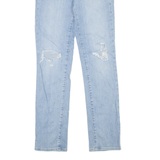 LEVI'S 724 High Rise BIG E Womens Jeans Blue Regular Straight Denim Stone Wash W25 L30