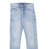 GUESS Distressed Womens Jeans Blue Slim Straight Denim Stone Wash W29 L31