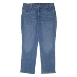 LEE High Waist Womens Jeans Blue Relaxed Straight Denim Stone Wash W34 L28