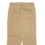 COLONIAL Cargo Mens Trousers Beige Relaxed Straight W33 L27