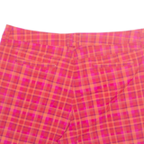 LEE Womens Chino Shorts Pink Check UK 18 W39