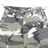 ARMY TEX Mens Cargo Shorts Grey Camouflage S W24