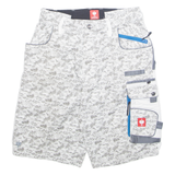 ENGELBERT STRAUSS Mens Swimming Shorts White Crazy Pattern 2XL W26