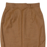 Womens Straight Skirt Brown Knee Length Wool S