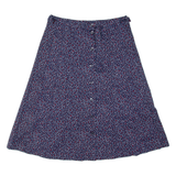 FINAL Stretch Womens A-Line Skirt Blue Knee Length Spotted M