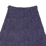 FINAL Stretch Womens A-Line Skirt Blue Knee Length Spotted M