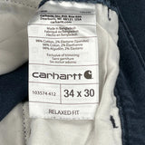 Carhartt Cargo Cargo Trousers - 34W 30L Blue Cotton