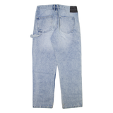 FSBN Carpenter Mens Jeans Blue Regular Straight Acid Wash W31 L30
