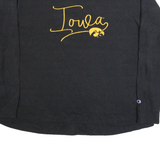 CHAMPION Iowa Hawkeyes Mens T-Shirt Black Long Sleeve USA L