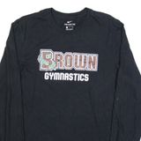 NIKE Brown Gymnastics Mens T-Shirt Black Long Sleeve USA S