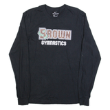 NIKE Brown Gymnastics Mens T-Shirt Black Long Sleeve USA S