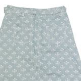 LAURA ASHLEY Belted Womens Straight Skirt Blue Knee Length Linen Floral UK 8