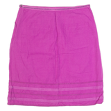 WHITE STUFF Womens Straight Skirt Purple Knee Length Linen UK 10