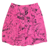 BURBERRY Womens Skater Skirt Pink Short Crazy Pattern UK 6