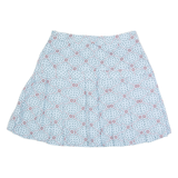 KENZO Womens Pleated Skirt Blue Short Floral M