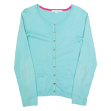 WHITE STUFF Womens Cardigan Blue Tight Knit UK 8