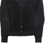 TED BAKER Womens Cardigan Black V-Neck Tight Knit S