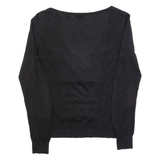 TED BAKER Womens Cardigan Black V-Neck Tight Knit S