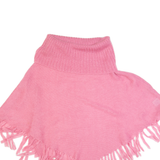 GUESS Poncho Womens Jumper Pink Roll Neck Tight Knit Short Sleeve Mohair S