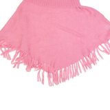 GUESS Poncho Womens Jumper Pink Roll Neck Tight Knit Short Sleeve Mohair S