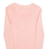 REISS Womens Jumper Pink Tight Knit XS