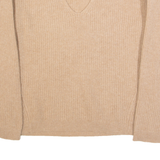 WHISTLES Womens Jumper Beige V-Neck Tight Knit Wool XS