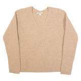 WHISTLES Womens Jumper Beige V-Neck Tight Knit Wool XS