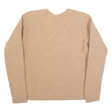 WHISTLES Womens Jumper Beige V-Neck Tight Knit Wool XS