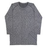 LULULEMON Womens Sports Top Grey Long Sleeve Chevron M