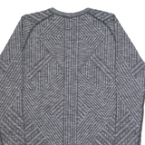 LULULEMON Womens Sports Top Grey Long Sleeve Chevron M