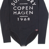 SUPERDRY Womens Bodysuit Black Long Sleeve S