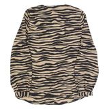 HOBBS LONDON Womens Printed Shirt Beige V-Neck Long Sleeve Animal Print UK 6