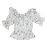 TED BAKER Womens Printed Top Cream Floral S