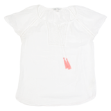 FAT FACE Womens Top White V-Neck UK 12