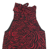 MINT VELVET Womens Printed Vest Red Sleeveless Viscose Animal Print UK 14