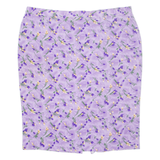 Womens Straight Skirt Purple Midi Floral 2XL