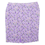 Womens Straight Skirt Purple Midi Floral 2XL
