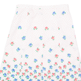 Womens A-Line Skirt White Midi Floral S