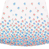 Womens A-Line Skirt White Midi Floral S