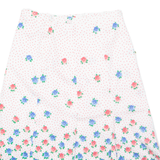 Womens A-Line Skirt White Midi Floral S