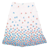 Womens A-Line Skirt White Midi Floral S