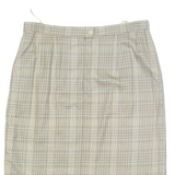 Womens Pencil Skirt Brown Midi Check L