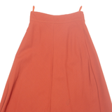 Womens A-Line Skirt Orange Midi XS