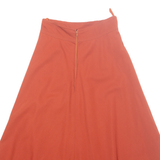Womens A-Line Skirt Orange Midi XS