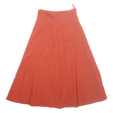 Womens A-Line Skirt Orange Midi XS