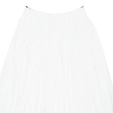ALEXANDER Womens Pleated Skirt White Midi Polka Dot M