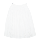 ALEXANDER Womens Pleated Skirt White Midi Polka Dot M